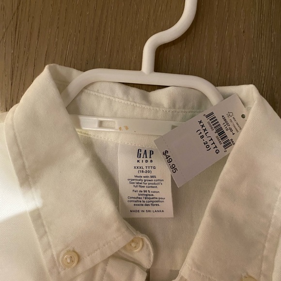 Gap Teen long sleeve white button down shirt - Picture 2 of 3